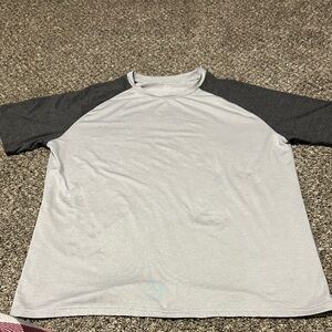 Men's Gray and Black Raglan Tee